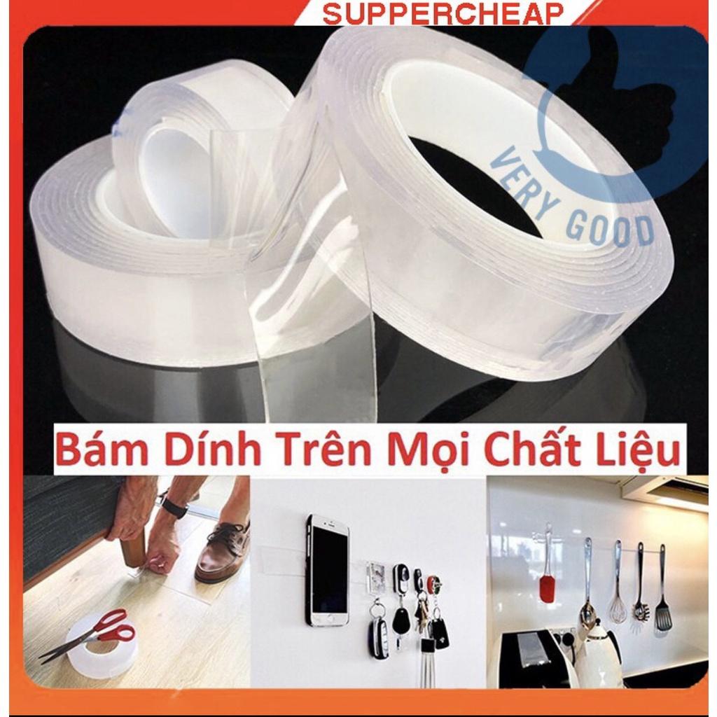 Băng keo 2 mặt trong suốt siêu dính đa năng - dán tường 3m 5m