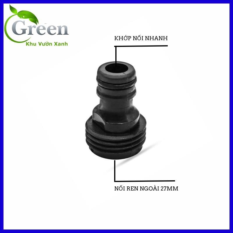 Đầu Nối Nhanh Ren Ngoài 27 mm Kết Nối Với Khớp Nối Nhanh Dương 16 mm