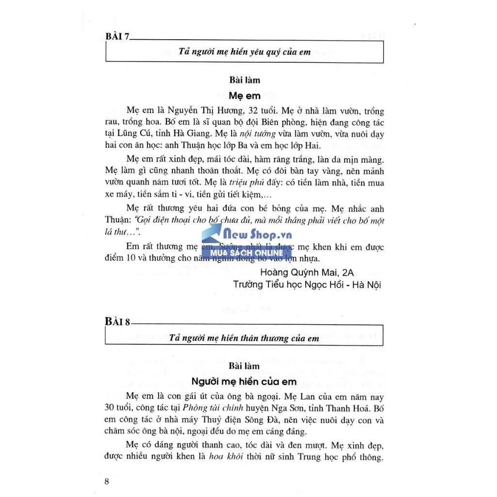 Sách - Những Bài Văn Miêu Tả Lớp 2 - Biên Soạn Theo Chương Trình GDPT Mới - Hồng Ân