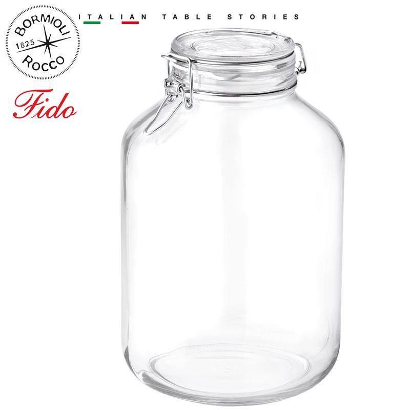 Hũ thủy tinh Italy Bormioli Rocco Fido 5 Lít, nắp ron gài kín hơi, cất trữ ngũ cốc, đường, cafe, ngâm dấm, muối chua