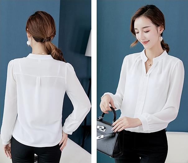 Áo Sơ MI Nữ Tay Dài Cổ Kiểu Nút Ngọc - Mã SSL1222