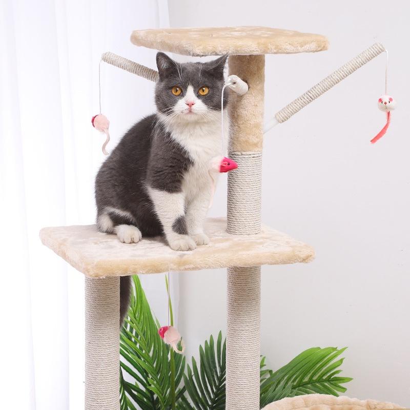 CATTREE Cho Mèo, Nhà Cây Cho Mèo, Trụ Cào Móng Cho Mèo 5 Tầng Có Võng Và Đồ Chơi Đi Kèm - DCCM72