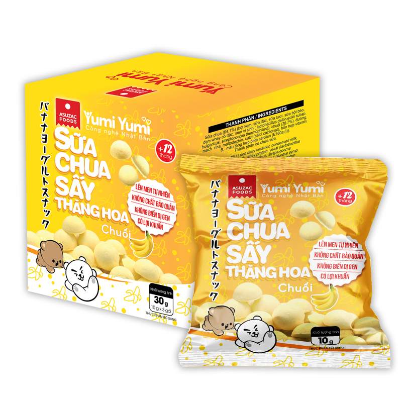 Sữa chua sấy thăng hoa Yumi Yumi vị chuối hộp 30g (10 g x 3 gói)