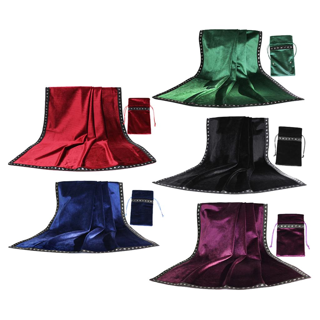 Elegant Astrology Altar Tarot Table Cloth Divination Soft Velvet Cloth Pouch