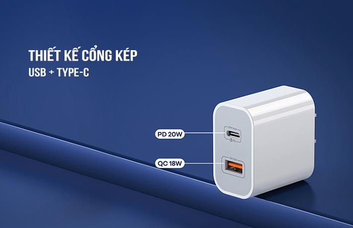 Củ sạc nhanh Type C 20W Remax RP-U68 5