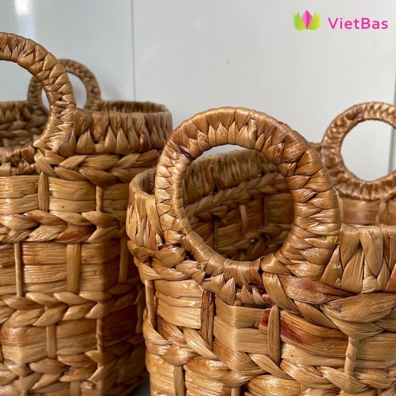 Giỏ lục bình VIETBAS có quai MAU35