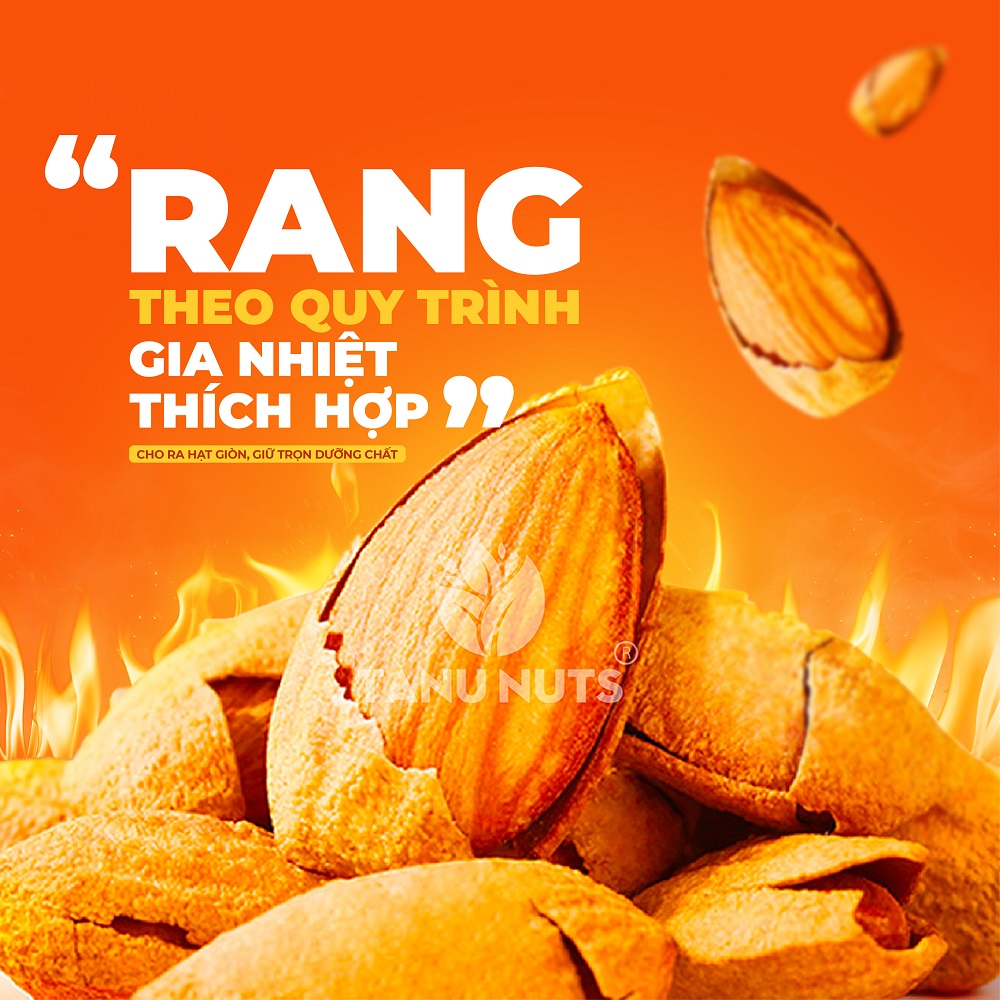 Hạt hạnh nhân rang bơ TANU NUTS, hạnh nhân nhập khẩu Mỹ tốt cho người ăn kiêng, giảm cân