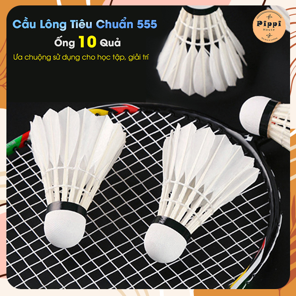 Quả Cầu Lông 555 Tiêu Chuẩn Hộp 10 Quả Tập Luyện Thi Đấu Chơi Ngoài Trời