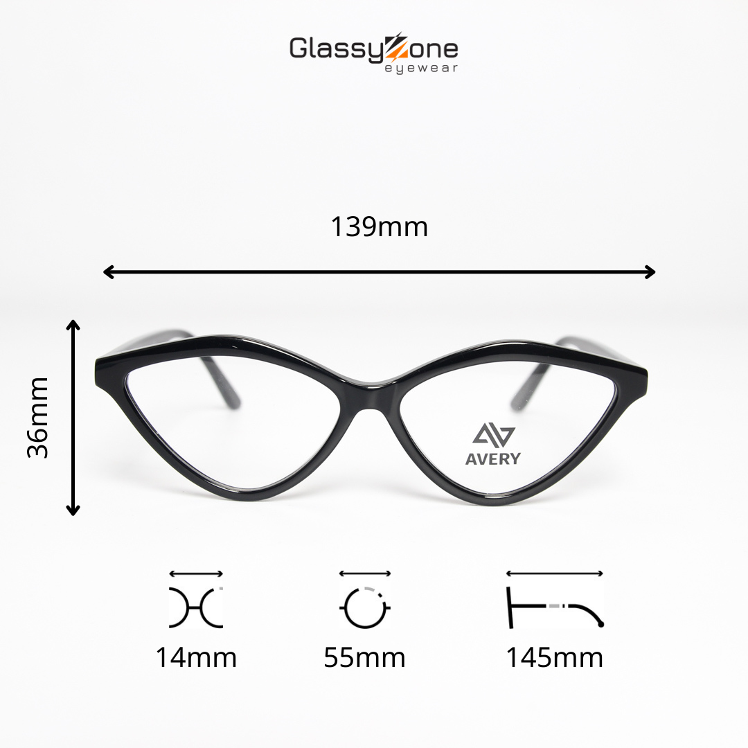 Gọng kính cận, Mắt kính giả cận Acetate Form mắt mèo Nữ Avery 30021 - GlassyZone