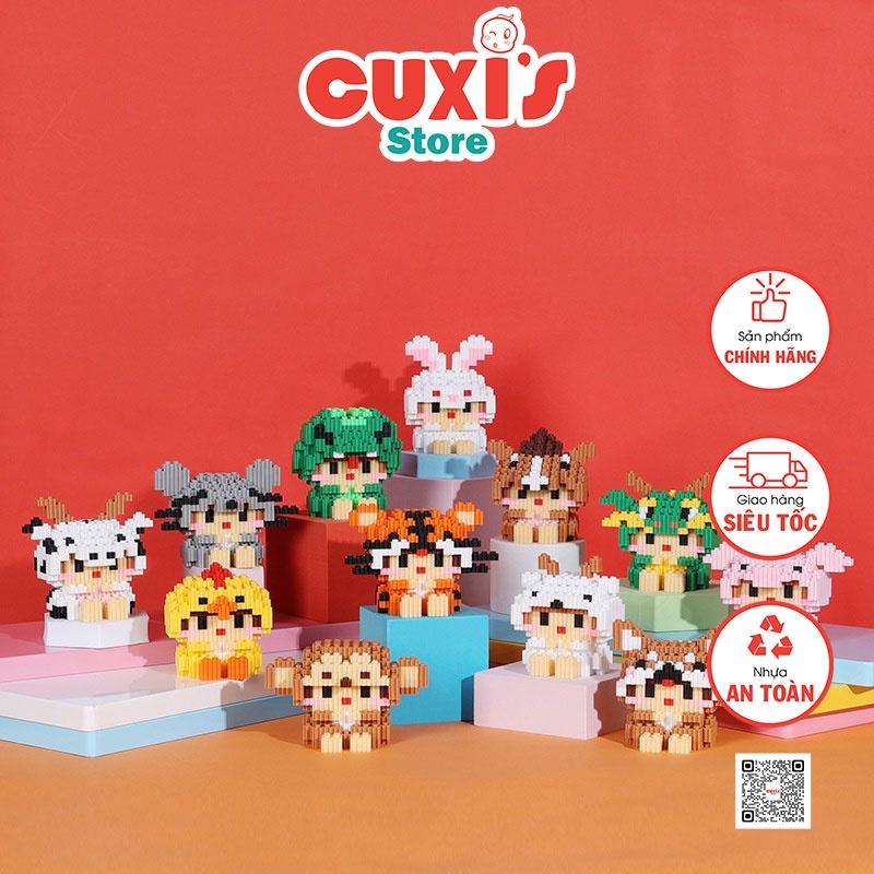 Đồ chơi lắp ráp Mini Blocks - 12 con giáp 3D - cho bé trai và bé gái nhỏ xinh- Hộp Tết 2023