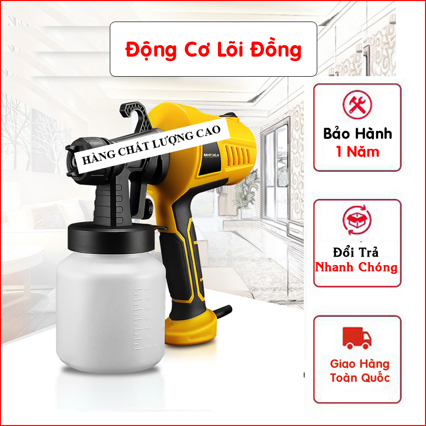 Máy Phun Sơn Cầm Tay Công Suất Lớn 3 Chế độ Phun Đa Năng Cao Cấp Chẩn Lõi Đ.ồng