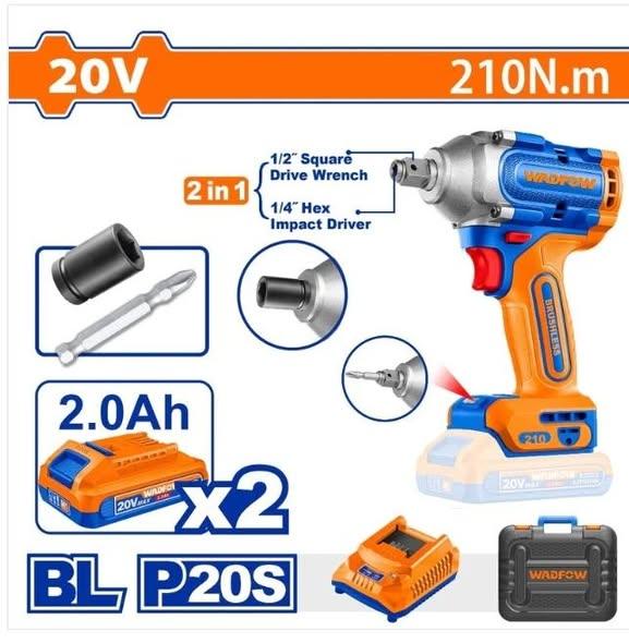 MÁY SIẾT VÍT DÙNG PIN 20V-210NM (KHÔNG CHỔI THAN) WADFOW WCD2B21 - HÀNG CHÍNH HÃNG