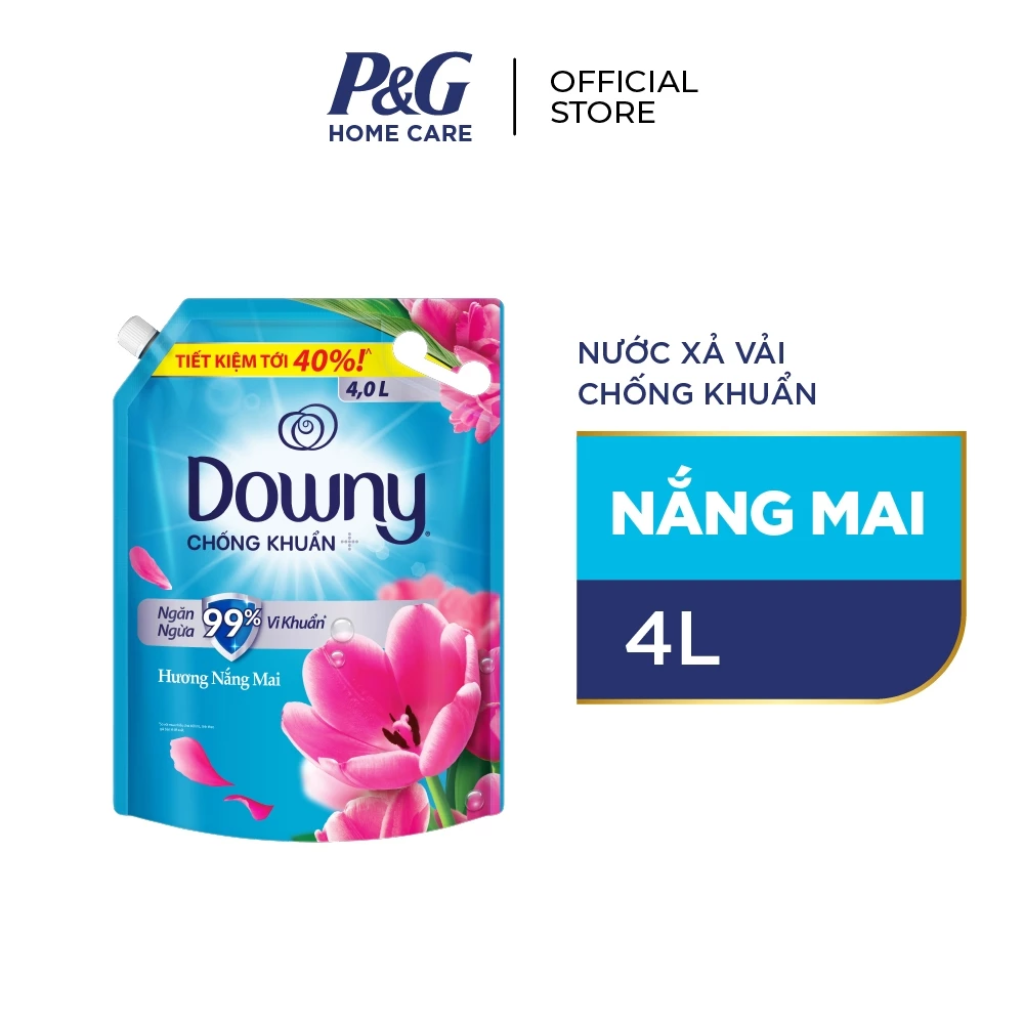 [Thùng 4 Túi] Nước Xả Vải DOWNY Hương Nước Hoa Cao Cấp/ Chống Khuẩn  Túi 4L
