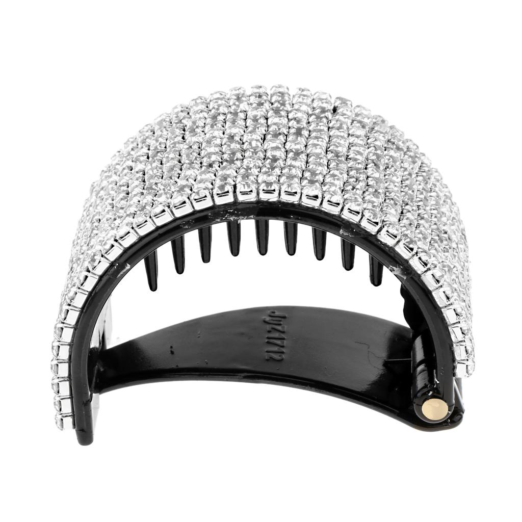 2Pack Blingbling Hair Jaw Clip Ladies Cuff Wrap Barrette Ponytail Holder 5.5cm