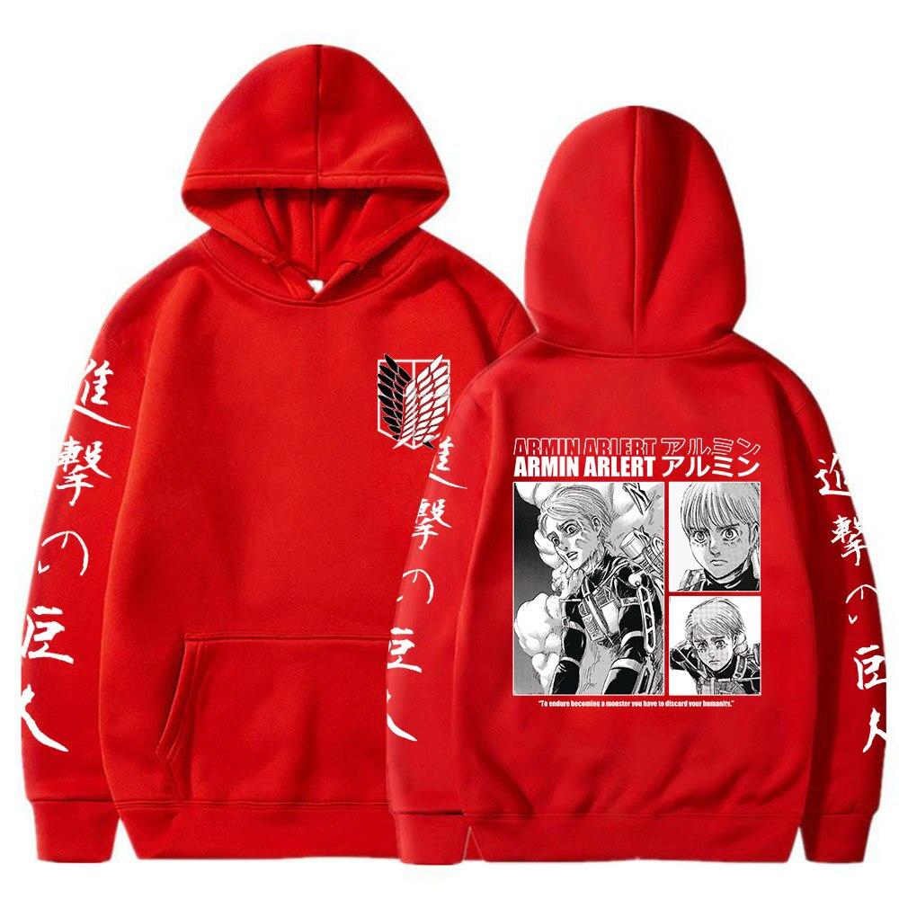 Anime Tấn Công Titan Manga Áo Hoodie Armin Arlert Áo Nỉ Ấm Cúng Áo Sweatsuit Sudadera Felpa Moletom