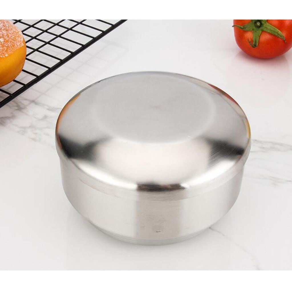 Stainless Steel Lunch Bags Round Lunch Box Food Bento Container Kid with Lid