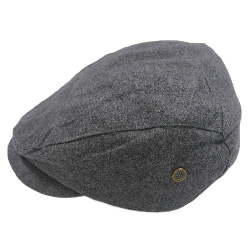 Nón beret nam thiết kế mỏ vịt dành cho người trung niên, không thêu họa tiết, dễ dàng tăng giảm size như ý - Vải mềm - Xám nhạt