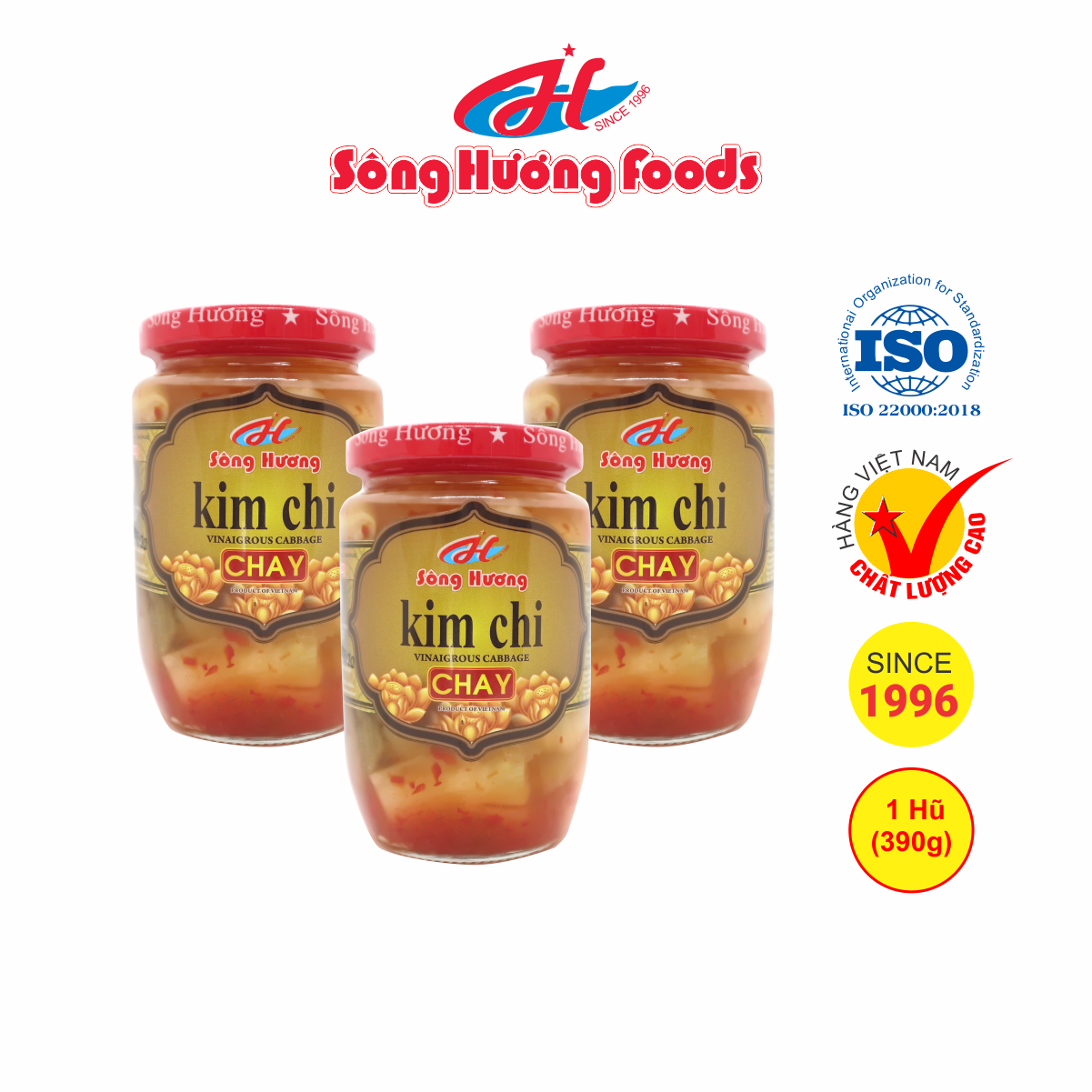 3 Hũ Kim Chi Chay Sông Hương Foods Hũ 390g