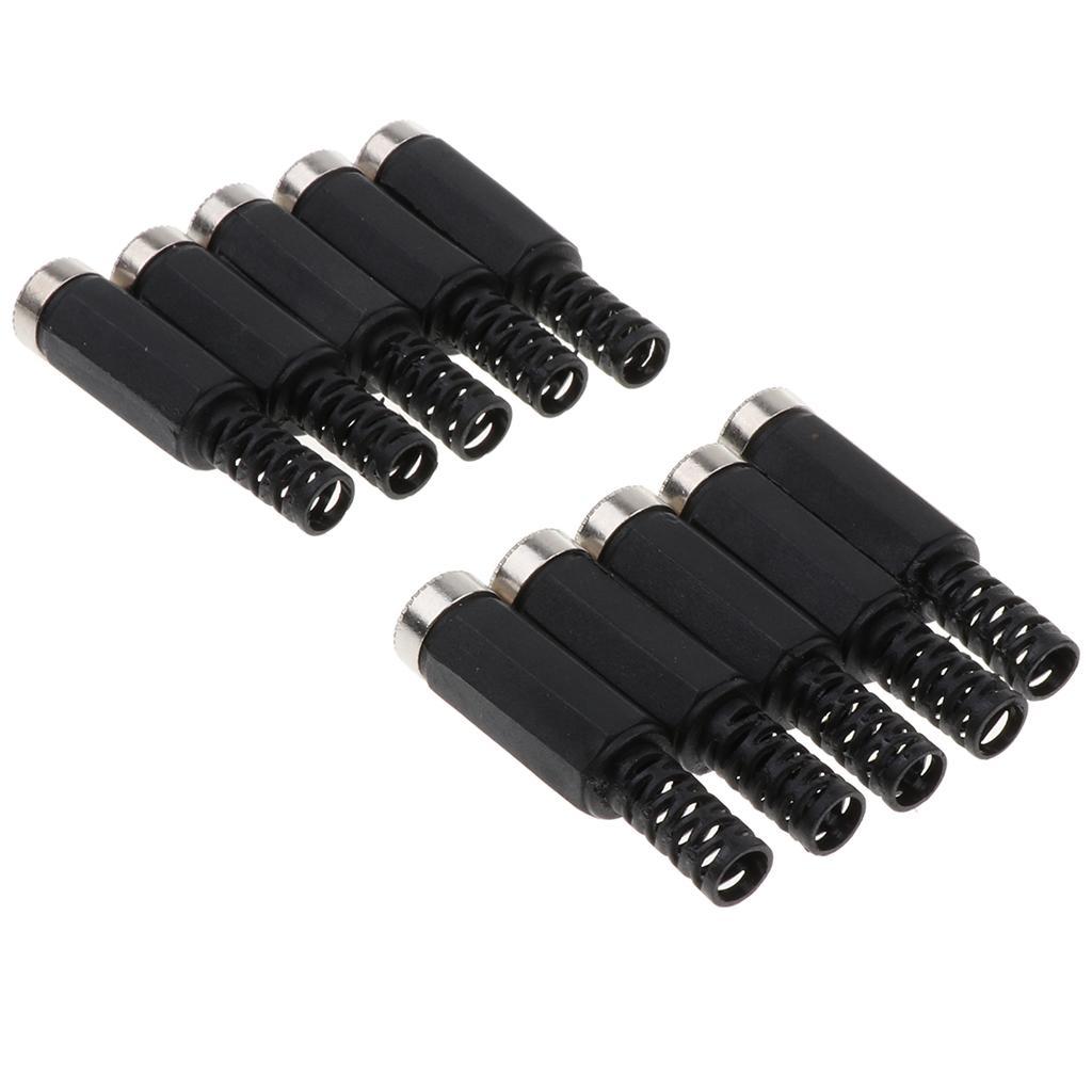 10Pieces DC5525 Power Socket Female 5.5mm*2.5mm Connector Adapter Black