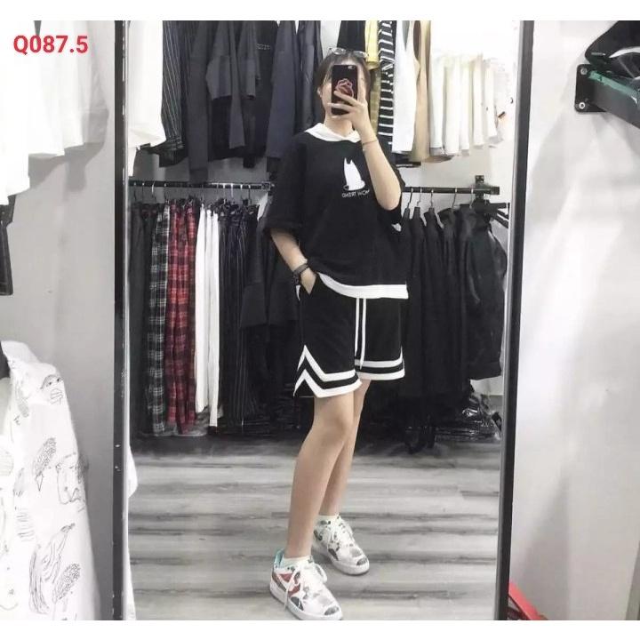 Quần Short boli 2v thể thao nam nữ - Sọt Lững Kiểu Dáng Thể Thao Unisex hai Màu Đen,trắng 05x..