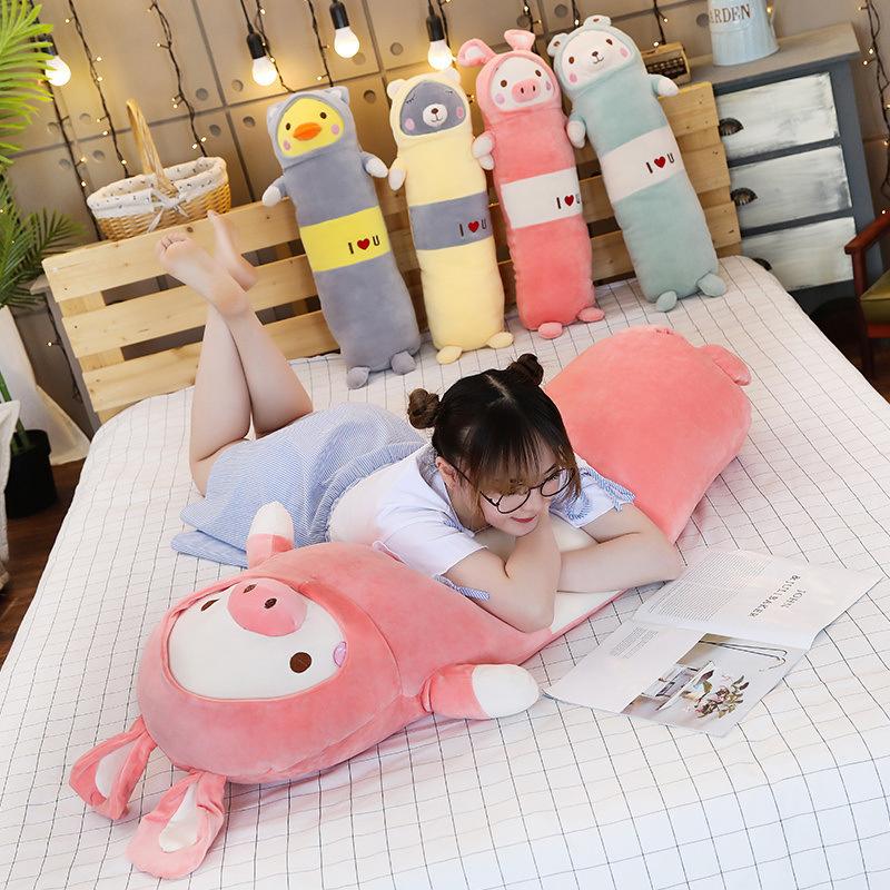 Sang Trọng Động Vật Cát Lợn Chó Gấu Vịt Sáng Tạo Dài Mềm Mại Sáng Tạo Tôi Yêu Bạn Gối Trẻ Em Nhồi Bông Gối Ngủ người Yêu Quà Tặng