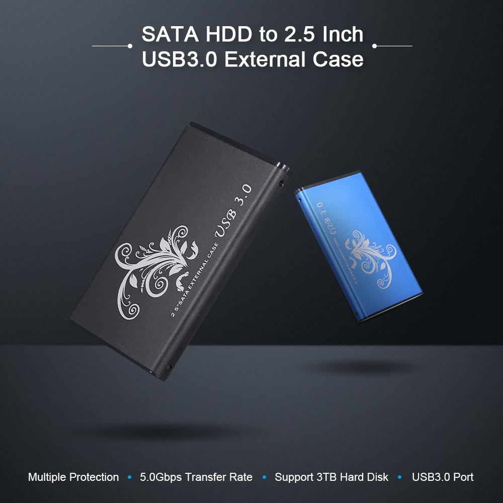 Hộp ổ đĩa cứng 2,5 inch SATA chuyển đổi HDD sang USB3.0 - Xanh lam