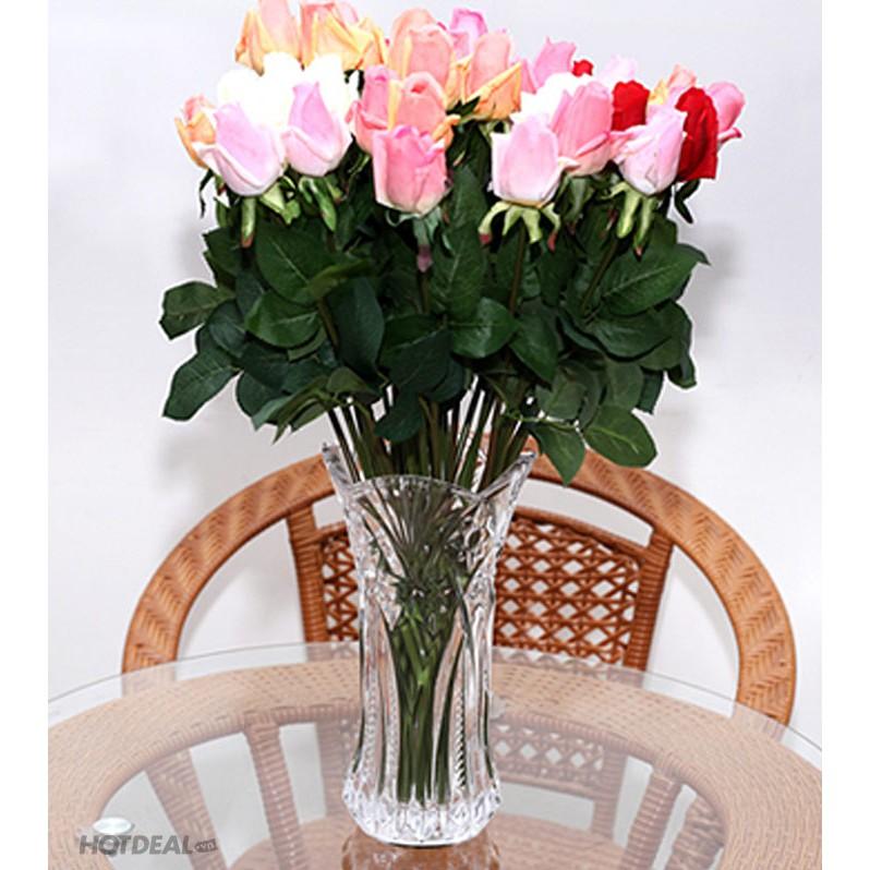 Bình lọ hoa thủy tinh tổ ong 30cm