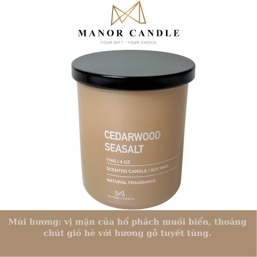Nến thơm Cedarwood Seasalt - Manor Candle, size 4 oz 114g