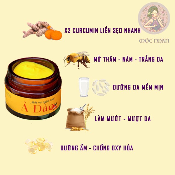 Mặt nạ nghệ tươi sáng da mờ thâm nám Mộc Nhan Natural 50gr