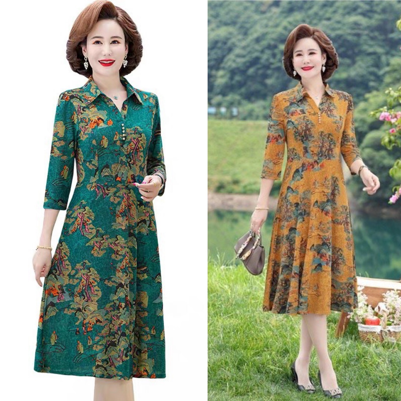 Đầm cao cấp , đầm trung niên tặng mẹ mẫu mới nhất năm nay