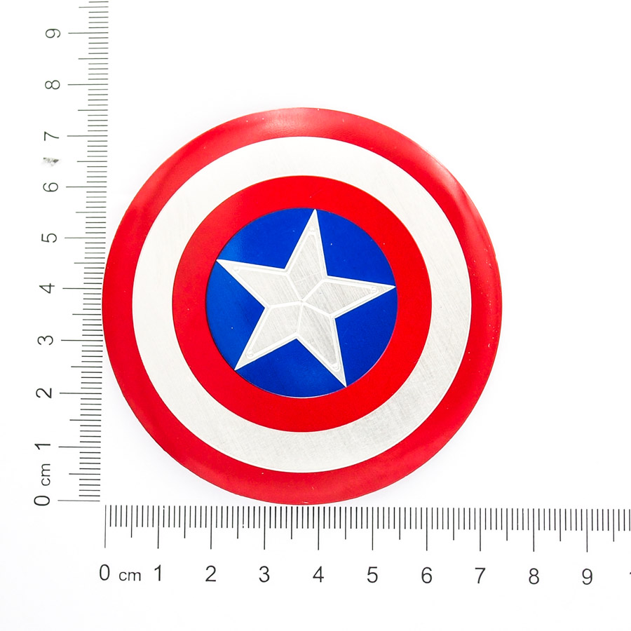 Sticker hình dán metal kim loại - Khiên ngôi sao Captain America 7.5cm