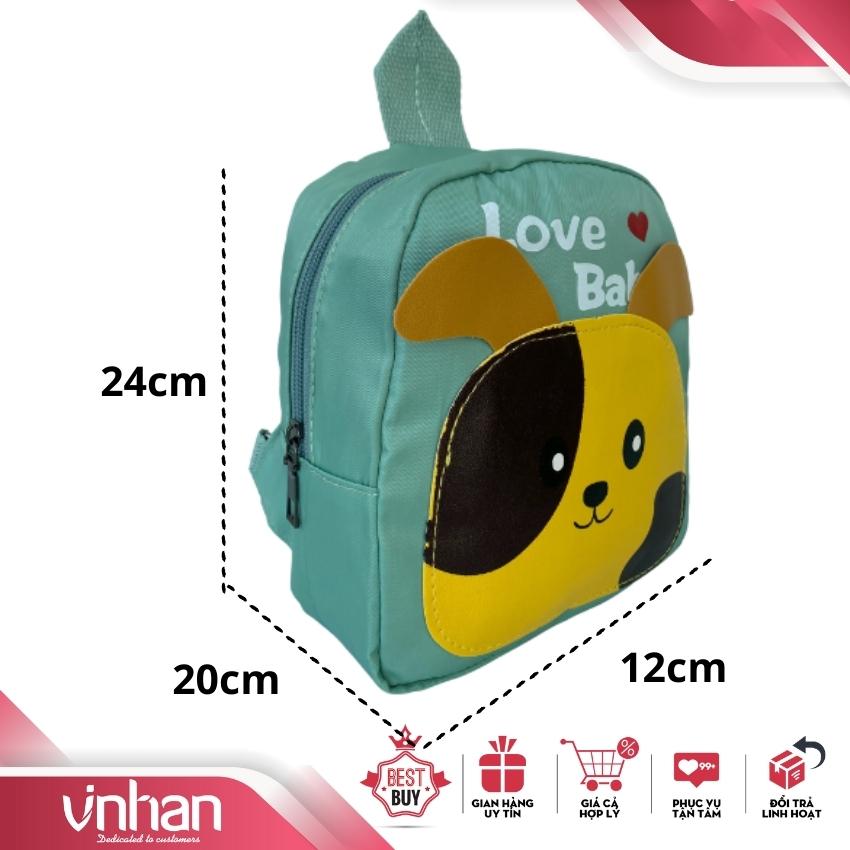 Ba lô cặp sách trẻ em cho bé bỉm sữa mầm non mẫu giáo đi học, đến trường hình chó đóm vểnh tai thích hợp đi chơi, đi học, túi đeo cho bé trai bé gái từ 1 đến 5 tuổi Vinhan BL07