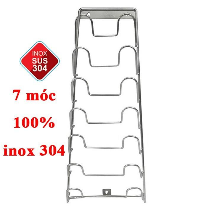 KỆ ĐỰNG VUNG NỒI 7 TẦNG INOX 304 TREO TƯỜNG NHÀ BẾP