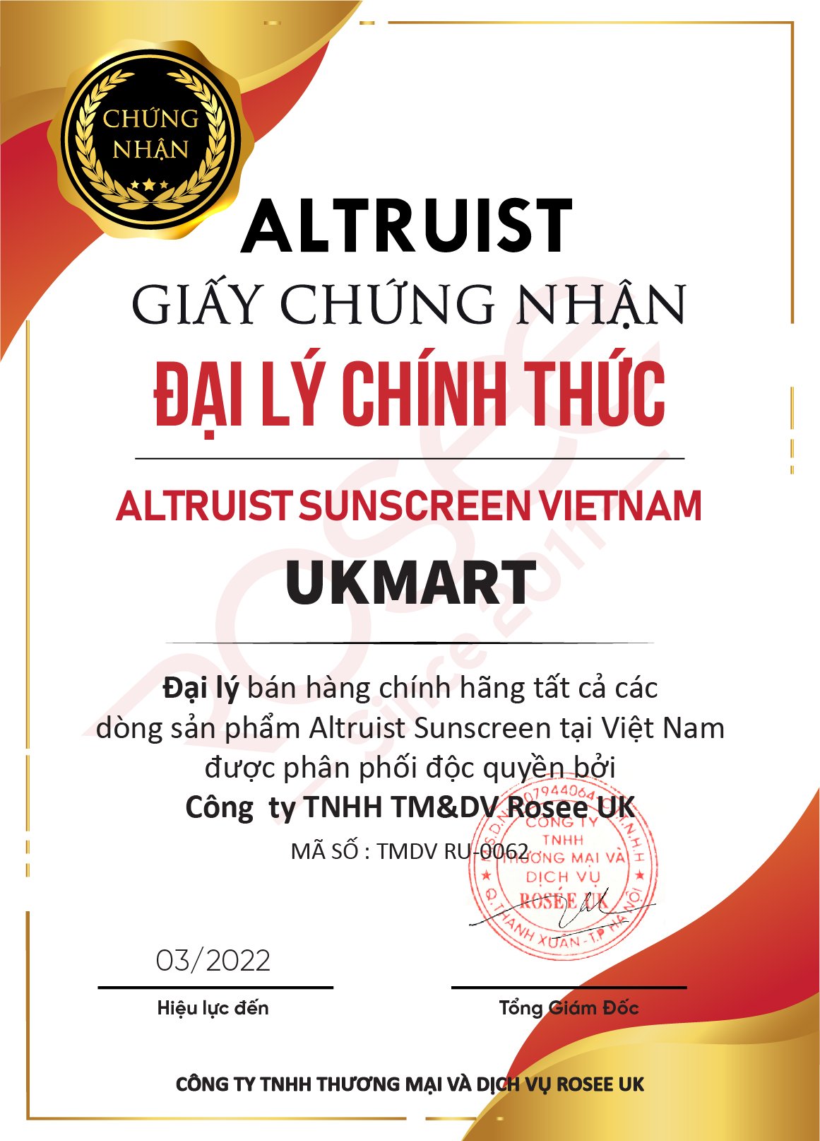 Kem Chống Nắng Altruist Dermatologist Sunscreen SPF 50 - 100ml