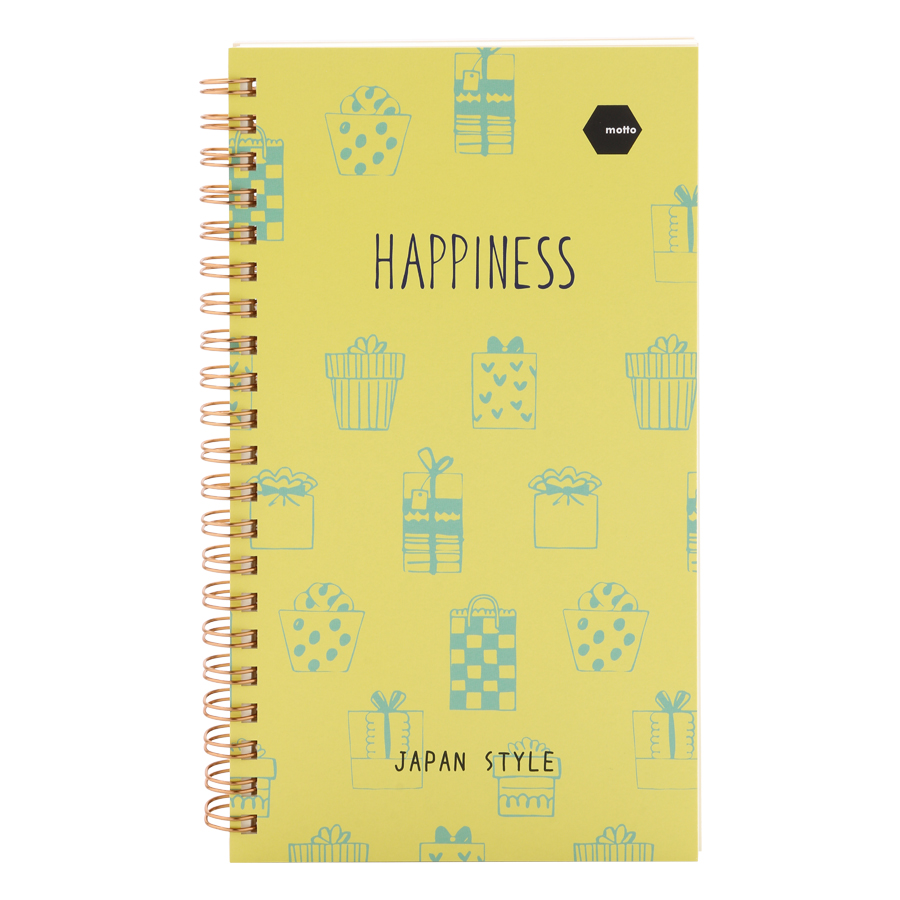 Sổ LX Twin Notebook Happiness Motto A5 120 Trang (11.8 x 21 cm)