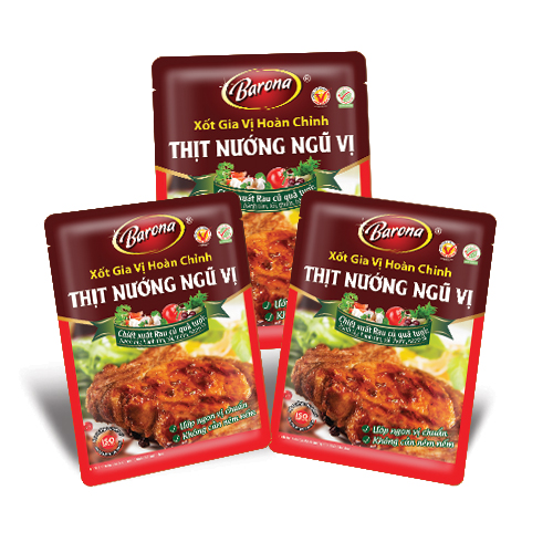Combo 3 gói Xốt Gia vị hoàn chỉnh Barona - Thịt Nướng Ngũ Vị 80g