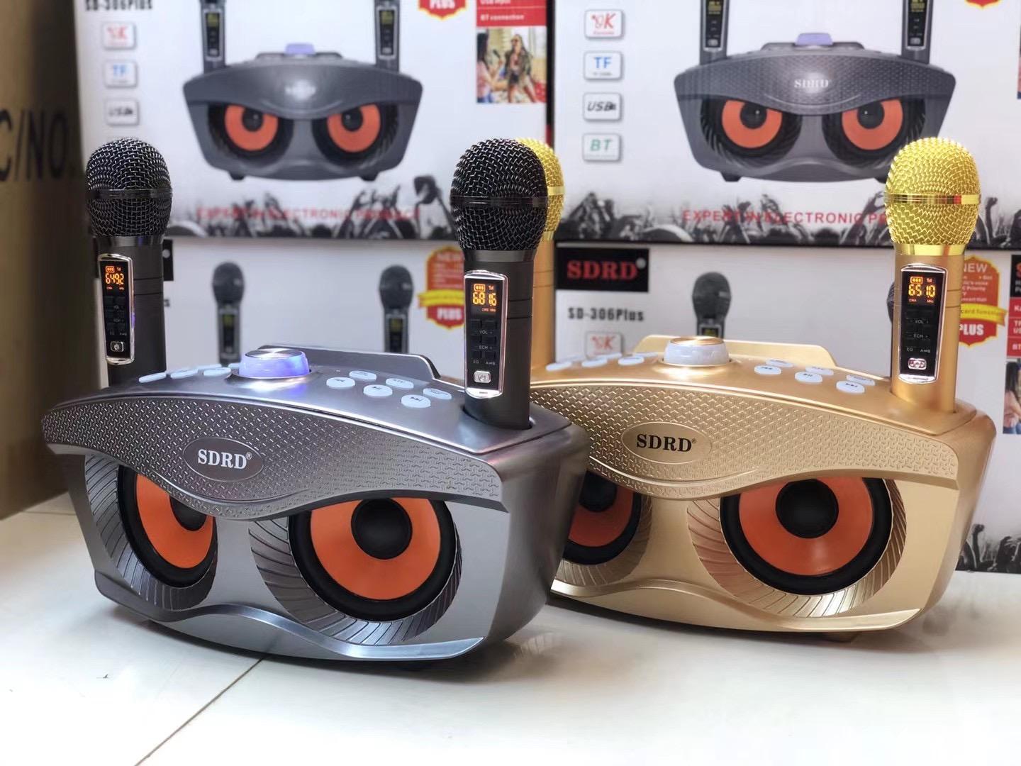 30W Cú Card Âm Thanh Boombox Có Micro Không Dây Ngoài Trời Loa Bluetooth Di Động Tất Cả Trong Một Kép Karaoke KTV Nhà Color: SD306plus Gold