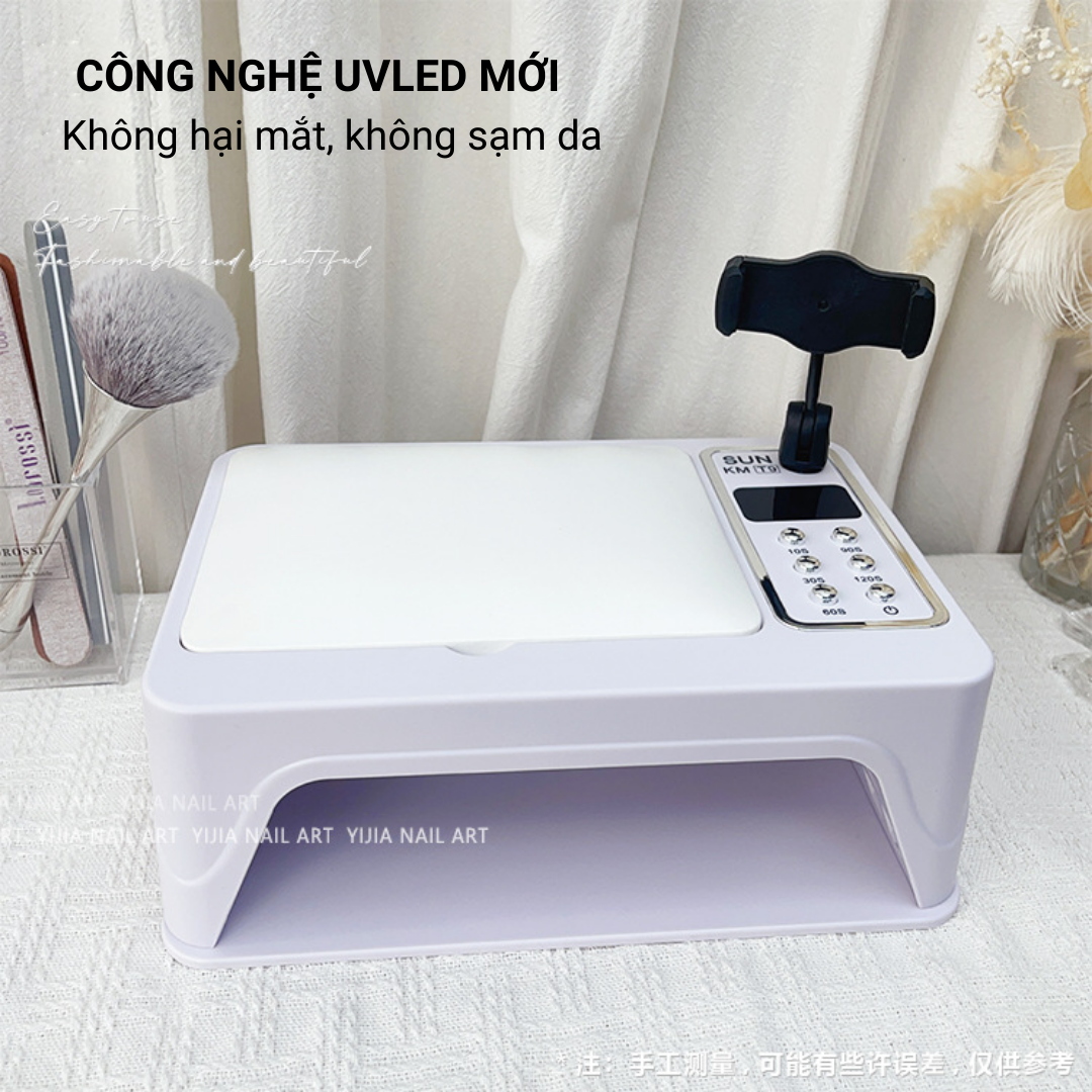 Máy Hơ Nail SUN T9, 78 Bóng LED/UV 96W, Máy Hơ Gel, Máy Hơ Móng Tay, Đèn Hơ Móng Khoang Rộng, Có Bệ Tì Tay