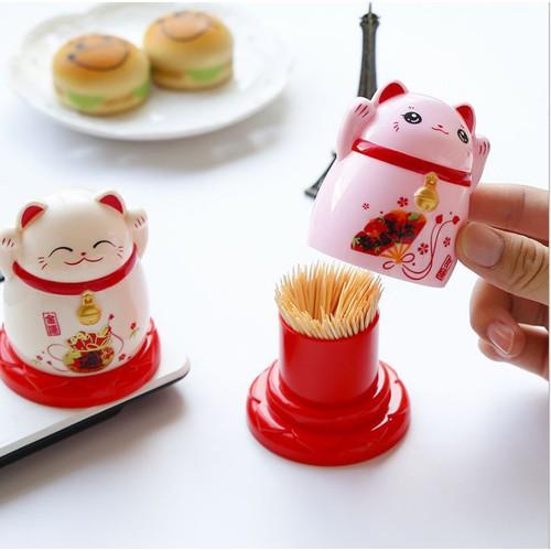 Hộp đựng tăm hình mèo chiêu tài