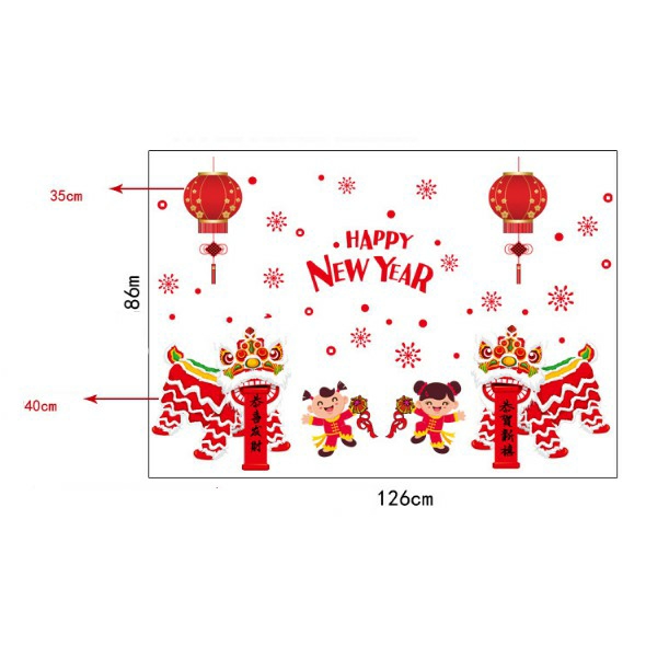 DECAL TRANG TRÍ TẾT - ĐOÀN LÂN SƯ RỒNG