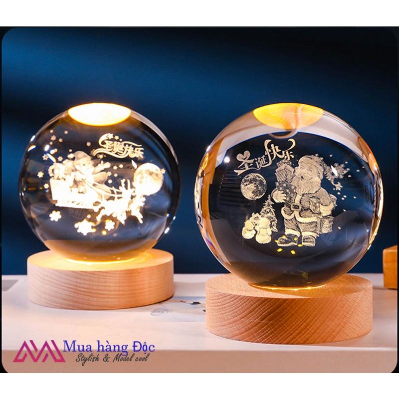 Bộ Quà Tặng Giáng Sinh 2022 Quả Cầu Pha Lê 3D LED Noen Mẫu 2