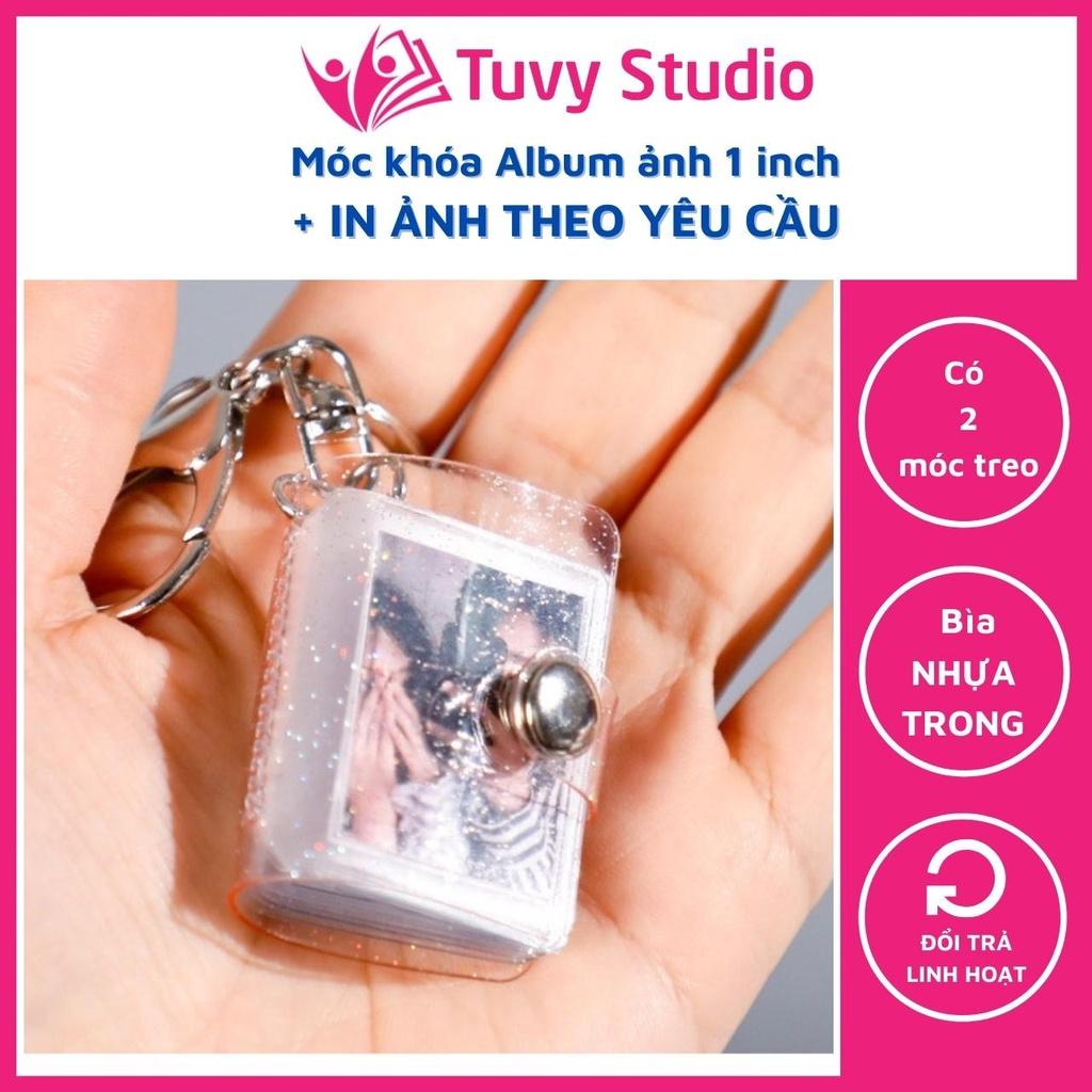 Móc khóa album ảnh mini 1 inch để 16 ảnh 2,5x3,5 và in ảnh theo yêu cầu để chìa khóa xe máy quà tặng Tú Vy Studio