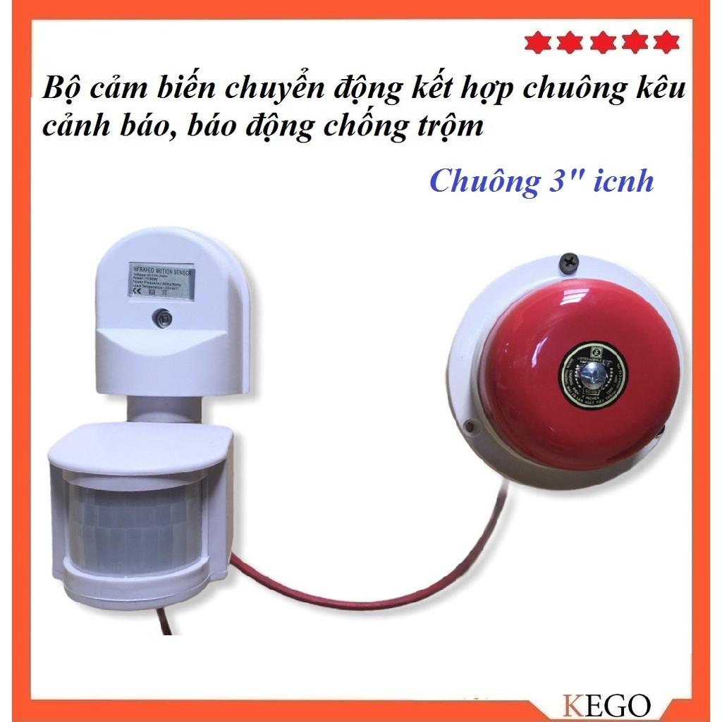 Thiết bị chống trộm, chuông báo động cảnh báo ( giá cả bộ bao gồm cảm biến. chuông và phụ kiện lắp ) mua về chỉ việc lắp