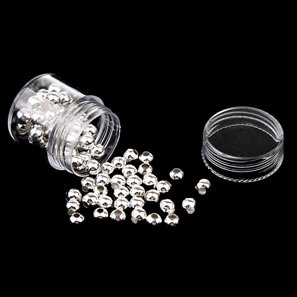 5 Bottles Stainless Steel Loose Spacer Bead DIY Assorted 2mm-5mm  LOT