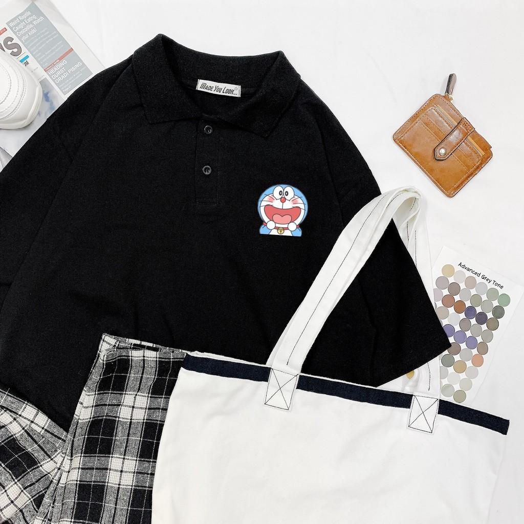 Polo Áo Thun Tay Lỡ Unisex Đô Rê Mon Form Rộng