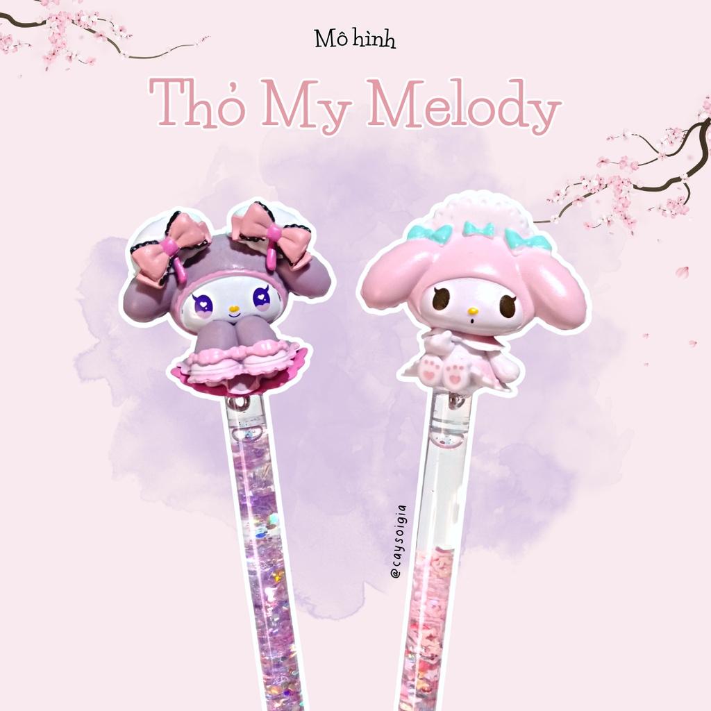 S146 - Bút dao rọc giấy gel kim tuyến thỏ Kuromi và Melody tiểu thư Lolita dễ thương unbox đơn hàng, cắt sticker washi - Cây Sồi Già