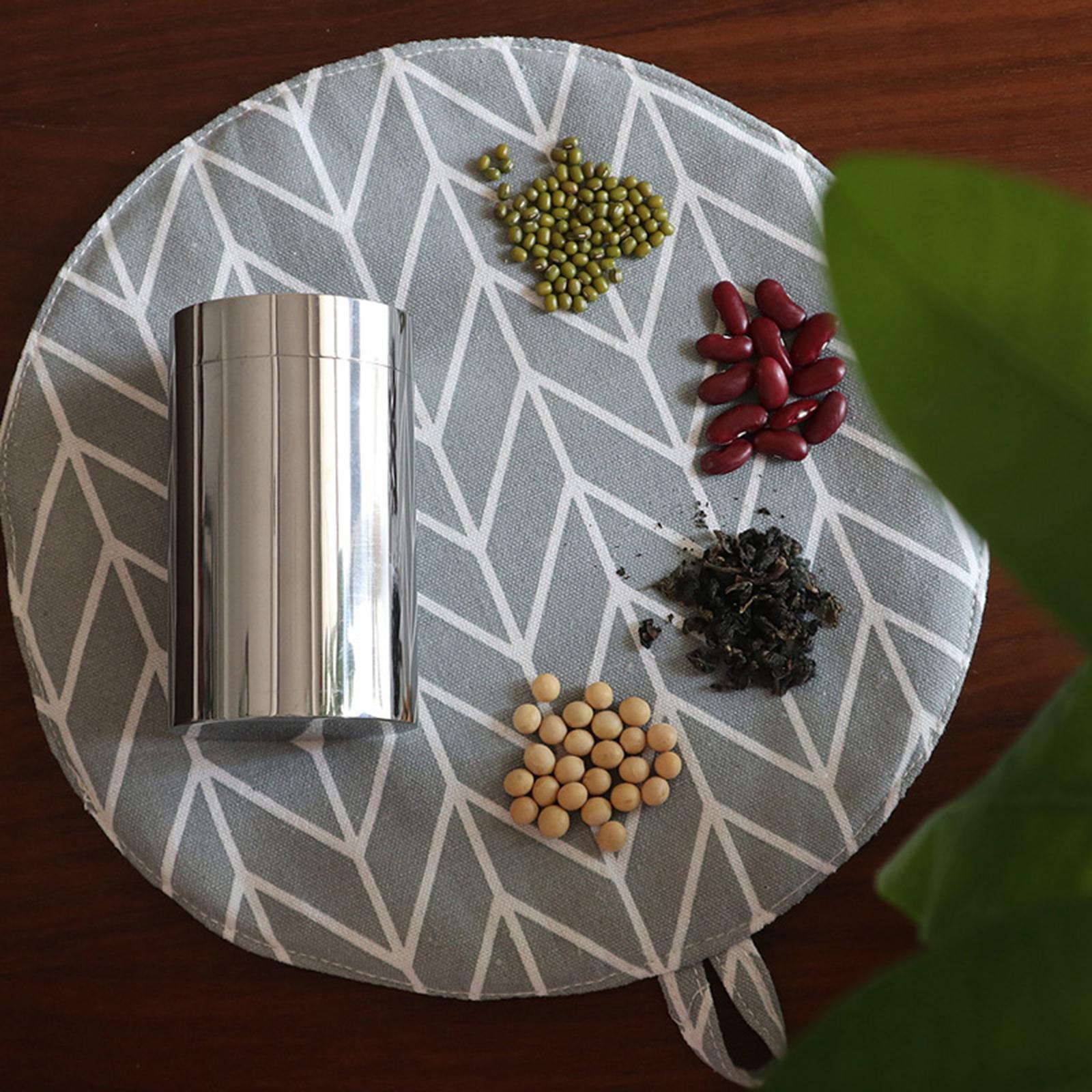 Mini Tea Storage Containers Organizer Round Tin Can Box for Tea Coffee