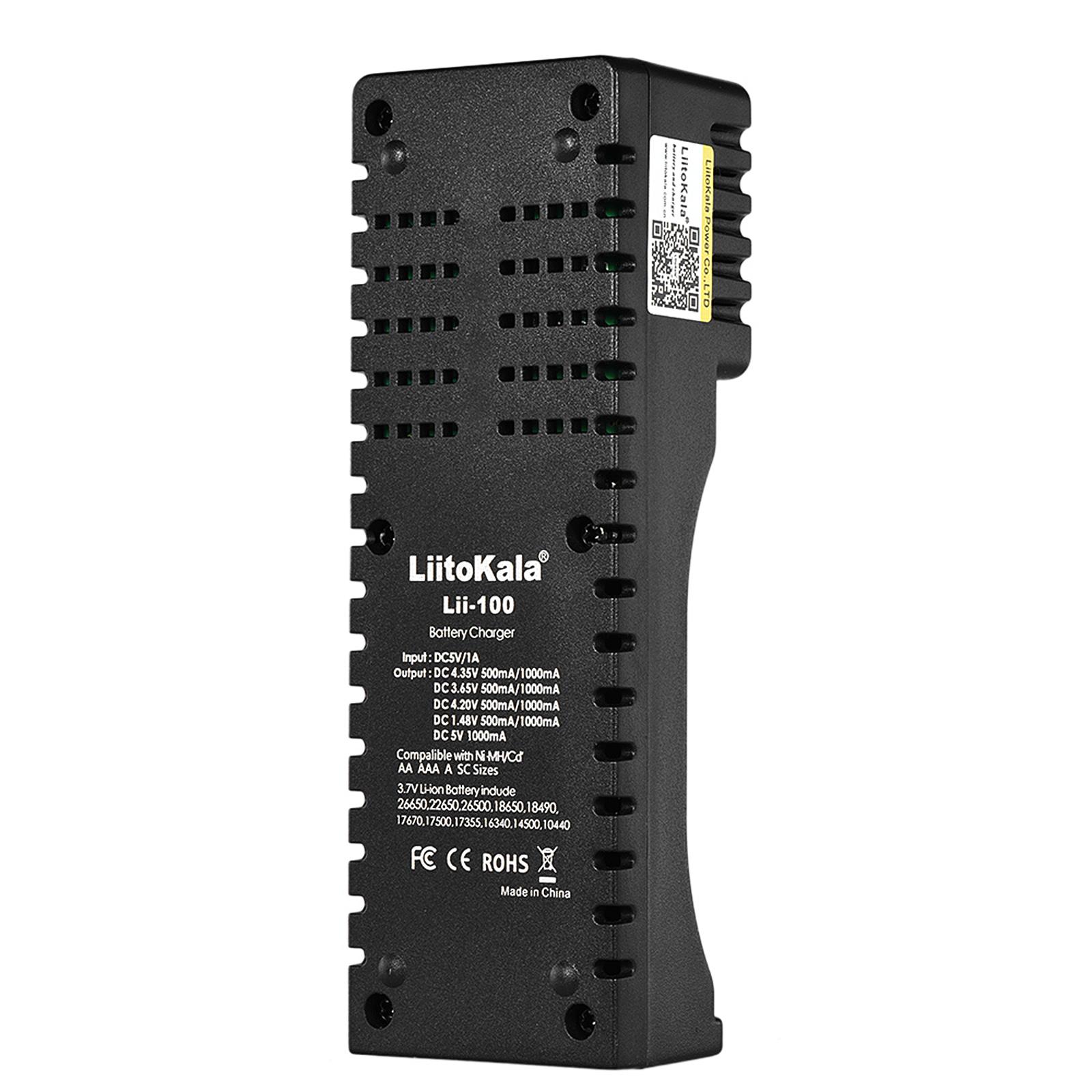 Bộ sạc pin LiitoKala Lii-100 cho 1.2V / 3.7V / 3.2V / 3.85V AA / AAA 18350/10440/14500/16340 NiMH Lithium có thể sạc lại