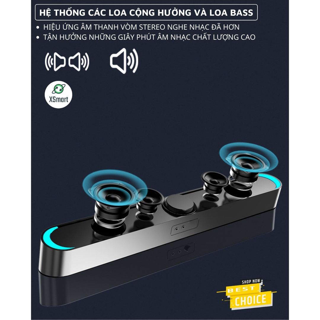 Loa Vi Tính Có Bluetooth Để Bàn Nghe Nhạc Cực Đã XSmart Sada D238 Bass 2021 Tương Thích Laptop Máy Tính Tivi - Hàng Chính Hãng