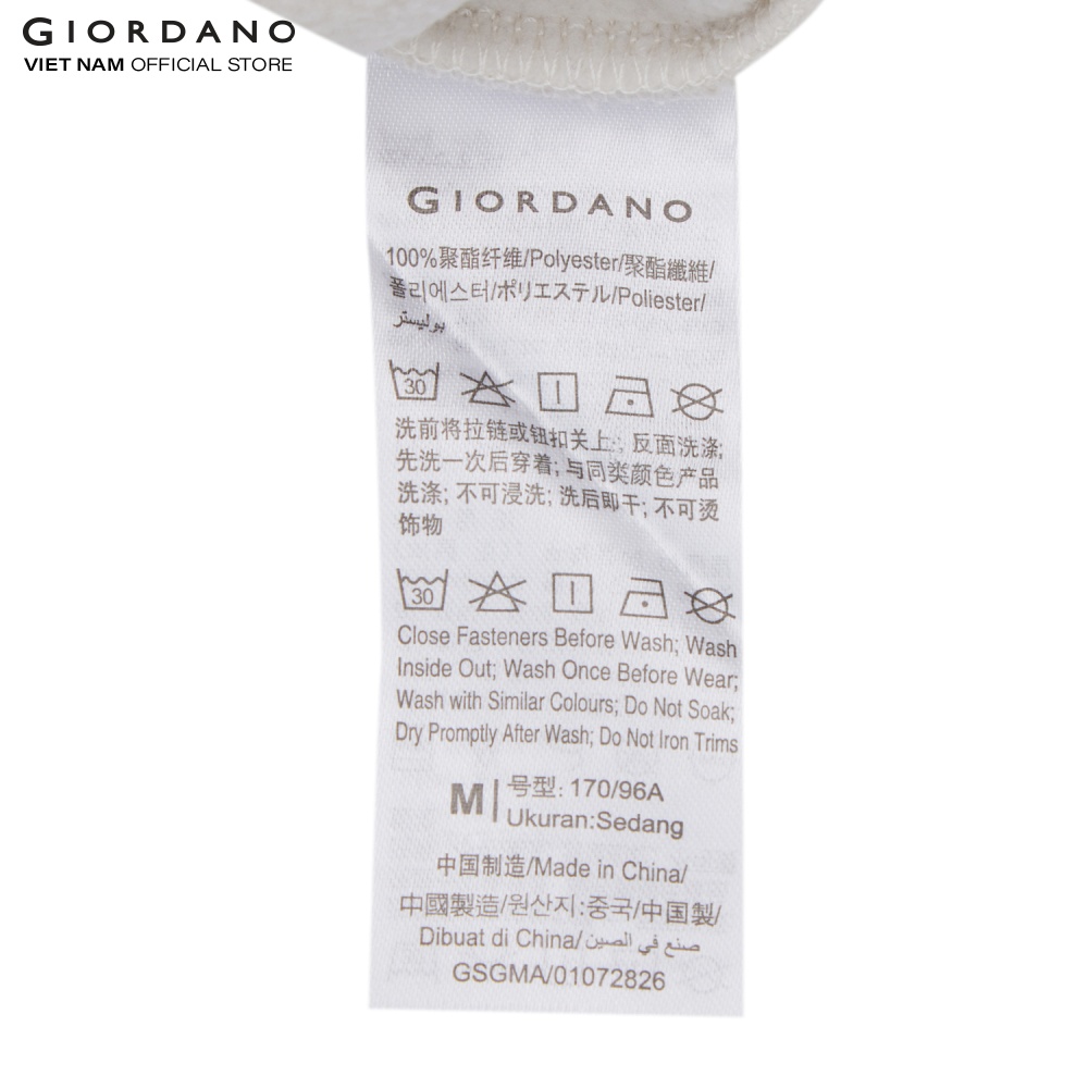 Áo Khoác Nam Lông Cừu Fleece Jacket Giordano 01072826/ 01072831